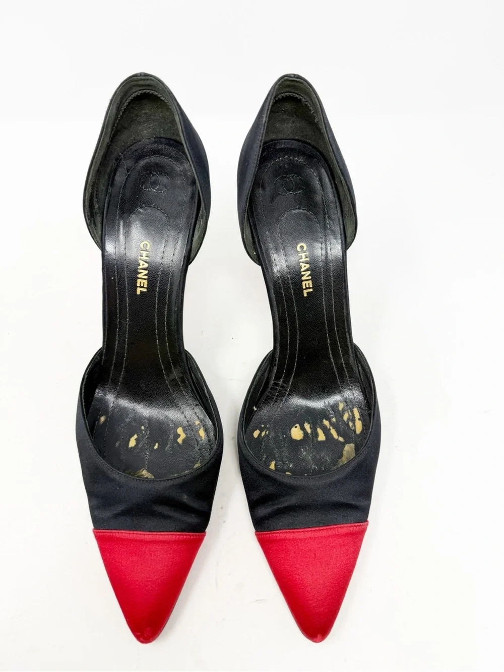 Chanel Allumette Matchstick D’Orsay Pumps Satin Heels Womens Size EU 40.5